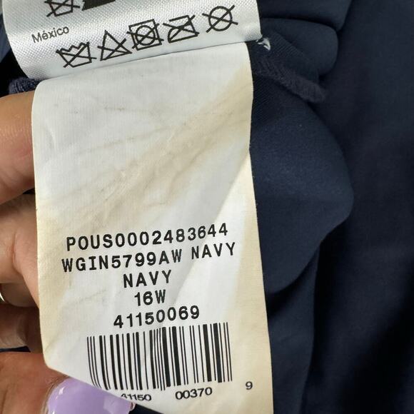 Oleg Cassini Allover Beaded Short Sleeve Midi Dress in Navy Blue Size 16 - Picture 15 of 15